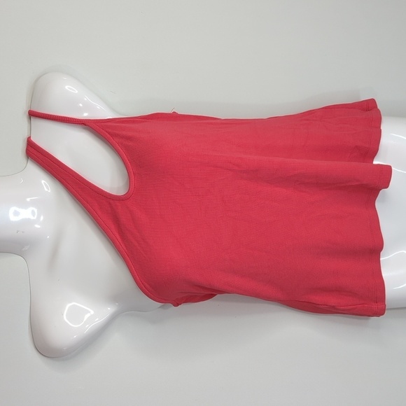 Reiss Womens Red Ribbed Knit Sleeveless One Shoulder Look Tank Size M - Picture 1 of 7